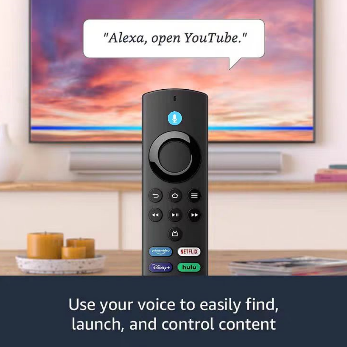 Điều khiển từ xa thay thế phù hợp với Fire Smart TV Stick/TV Cube/Lite/4K/4K Max và phù hợp với Insi