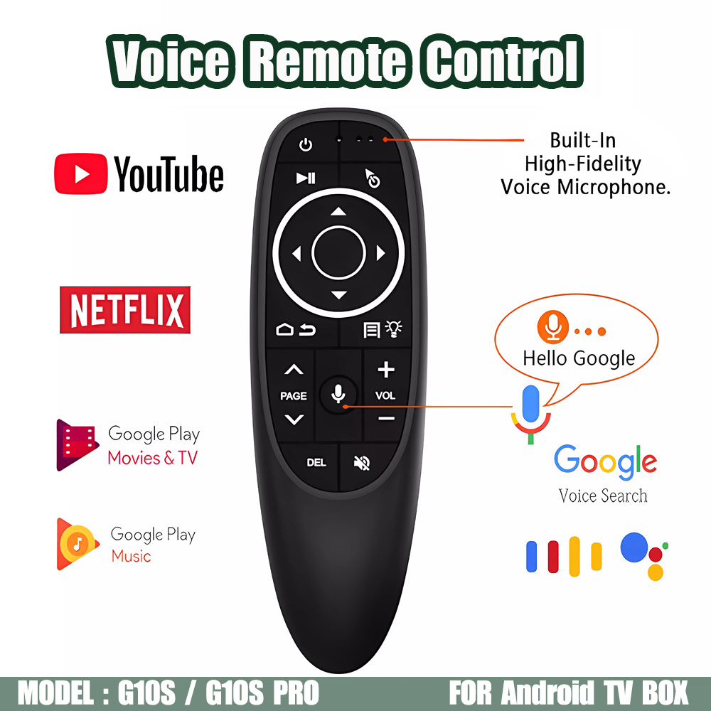 Điều Khiển Từ Xa g10s g10s pro 2.4g ir Không Dây Học Tập Bằng Giọng Nói Cho h96 max x88 pro x96 max android tv box