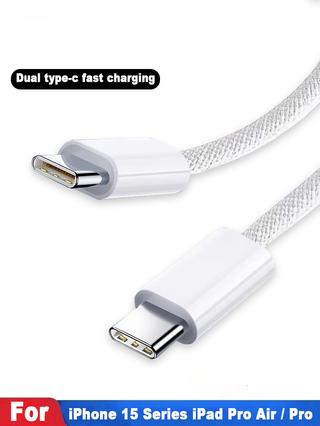 1m Nylon Braid Đôi Loại C PD Cáp Sạc Nhanh Cho Apple iPhone 15 Pro Max Macbook iPad pro12 Samsung S23 S22