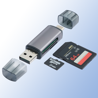 Đầu đọc thẻ Usb-c SD / TF Chất liệu hợp kim nhôm hai trong một đa chức năng Đầu đọc thẻ điện thoại di động OTG type-c Thích hợp cho máy ghi âm giám sát máy ảnh SLR Thẻ nhớ