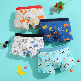 Bộ 4 quần lót boxer cotton mềm mại cho bé trai