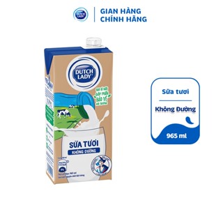 [HSD: 5/2025] Hộp Sữa Tươi Tiệt Trùng Dutch Lady Cô Gái Hà Lan Không Đường 965ml: