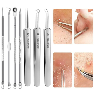 Bộ dụng cụ Pimple Besi Picit Jerawat Acne Loại bỏ mụn đầu đen Kim Nhíp Dụng cụ chiết xuất sữa rửa mặt Dụng cụ cắt da mặt