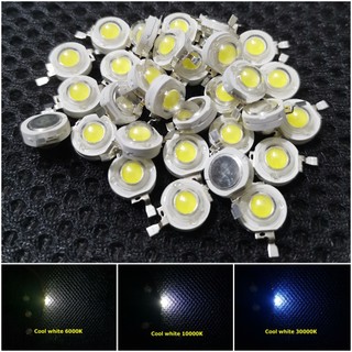Bộ 50 1w 3w chip led công suất cao tiết kiệm năng lượng dây vàng điện cực đèn hạt bóng đèn trắng mát 6000k 10000k 30000k 3.2-3.4v