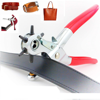 Đục lỗ bằng da, Máy đục lỗ đai 9 "cho da hạng nặng, Đai da xoay 6 kích thước Máy đục lỗ tay