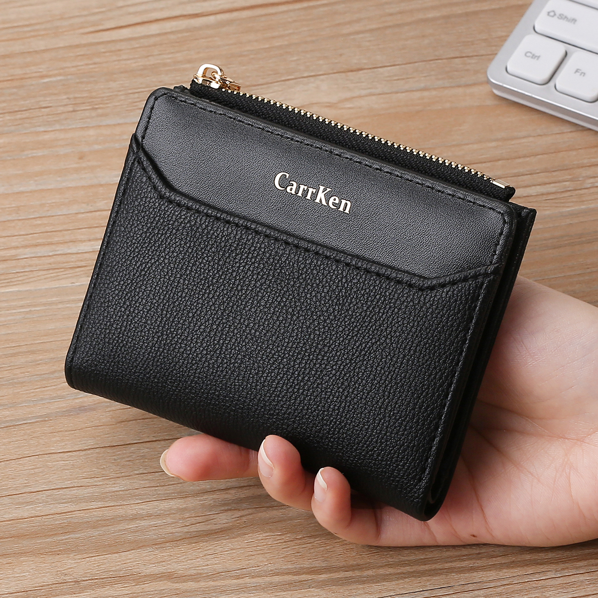 1 Cái Nam Công Sở Đơn Giản Ví Ngắn Thời Trang Thanh Niên Mỏng Đa Mở Ví Bi-Fold Dây Kéo Tiền Xu Ví Nam Quà Tặng
