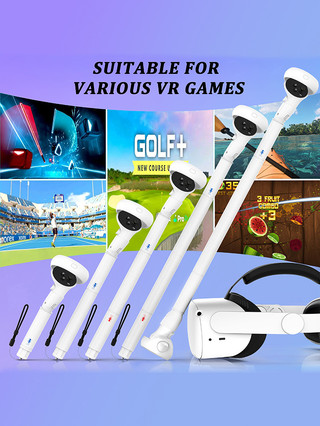 Phụ kiện tay cầm phù hợp với phụ kiện điều khiển Oculus Quest 2, tay cầm dài nhãn VR phù hợp với bóng chày Câu lạc bộ Golf Meta Quest 2 Beat Sabre, nâng cao trải nghiệm chơi game VR