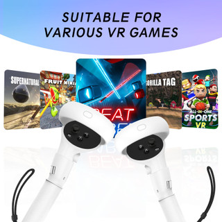 Quest 2 Bộ Điều Khiển Phụ Kiện Tay Cầm Phụ Kiện Meta Quest 2 Beat Sabre Câu Lạc Bộ Golf Bóng Chày VR Thẻ Tay Dài Tay Cầm