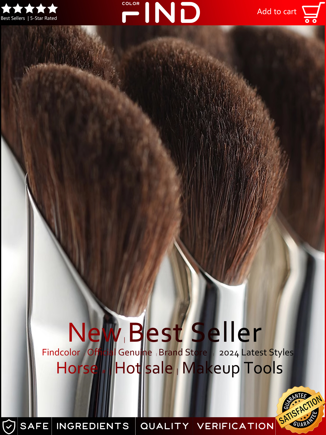 Bàn chải trang điểm Horsehair cho đường viền mũi & mắt, Bộ cọ trộn và làm nổi bật chuyên nghiệp | BigBuy360 - bigbuy360.vn