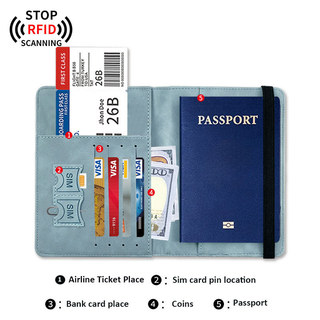 Hộp đựng hộ chiếu bằng da cao cấp, Ví du lịch chặn Rfid chống nước Hộp đựng hộ chiếu có bút, Sách hộ chiếu dễ thương dành cho nữ / nam