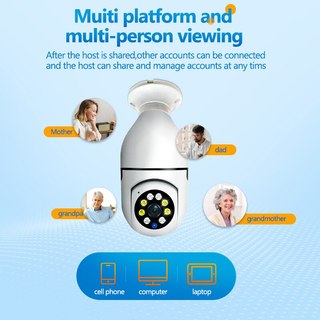 Bóng đèn 5G E27 Camera giám sát Full Color Tầm nhìn ban đêm Tự động Theo dõi con người Zoom Giám sát an ninh trong nhà Camera Wifi 1080P