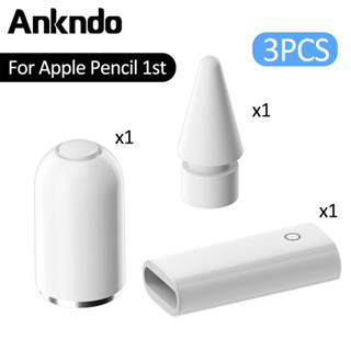  Dành cho Apple Pencil Stylus 1/2 Bộ thay thế - Ngòi dự phòng, Bộ chuyển đổi sạc & Nắp nam châm (3 trong 1)