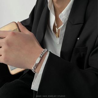 Hợp Thời Trang Hip Hop Punk Thép Không Gỉ Cuba Dây Xích Vòng Tay Vòng Cổ Nam Hình Bầu Dục Vòng Tay Nam Hợp Thời Trang Độc Đáo Dây Xích Dày Cặp Đôi Vòng Tay