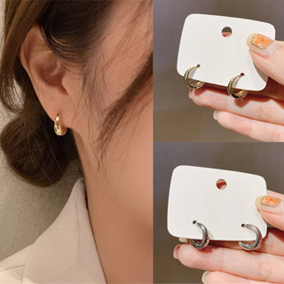  1 đôi/bộ khuyên tai tròn kim vàng, khuyên tai vòng kim loại hình học thời trang cho nữ trang sức phụ kiện