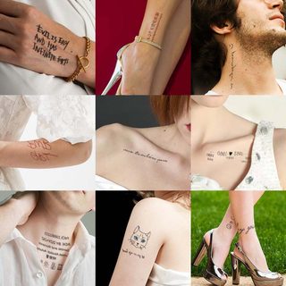 62 Miếng, Cụm Từ Tiếng Anh Đơn Giản Chống Thấm Nước Lâu Dài Tạm Thời Hình Xăm Dán Tay Nữ Xương Đòn Chân Cổ Hình Xăm Giả