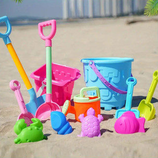 Trẻ Em Đi Biển Bộ Đồ Chơi Bé Chơi Trong Nước Và Cát Lớn Xẻng Cát Đi Biển Xô Cát Đào Dụng Cụ Đồng Hồ Cát Phụ Kiện Màu Sắc Ngẫu Nhiên