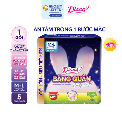 [MỚI RA MẮT] Diana Băng Quần Comfy Night size M-L 5 chiếc/gói