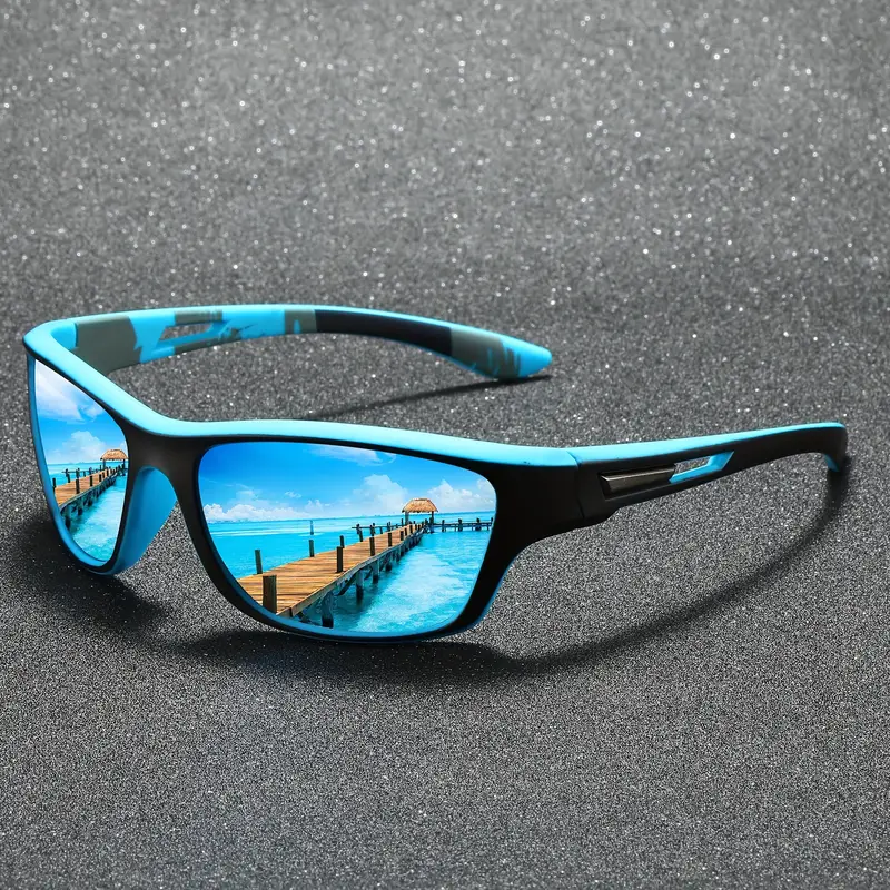 Kính râm thể thao quá khổ UV400 Ống kính tráng Đền rỗng Kính đi xe đạp Unisex