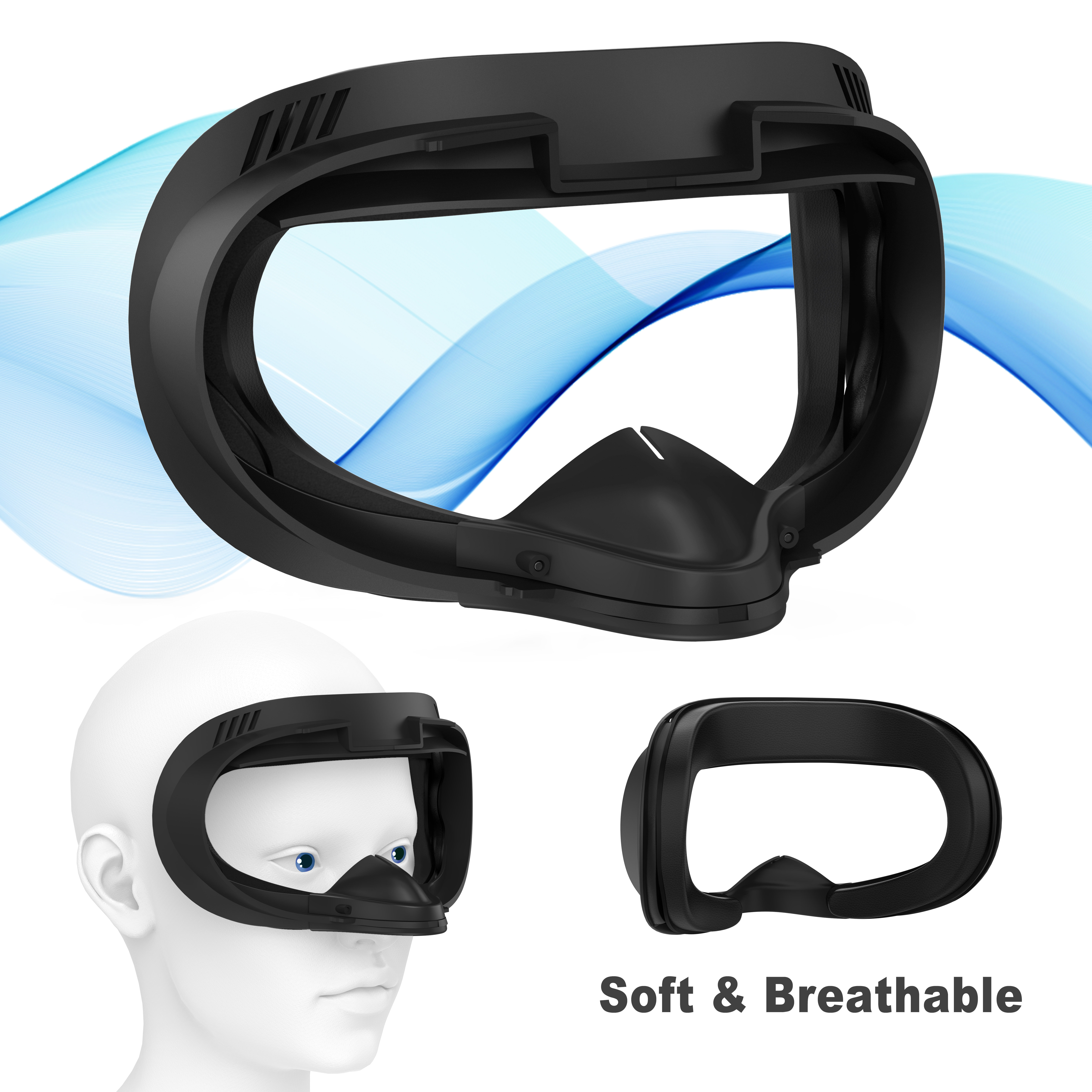 Mặt nạ giao diện và đệm che mặt 1 cái cho Oculus Quest 2, đệm PU chống mồ hôi - Phụ kiện VR cho Meta