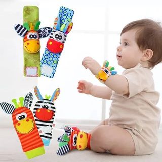 0-12 tháng tuổi Đồ chơi lục lạc cho bé Tất động vật Dây đeo cổ tay + Lục lạc Tất chân cho bé Bug Đồ chơi trẻ mới biết đi