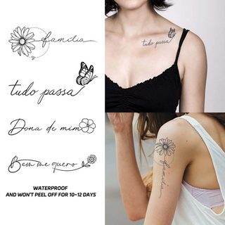 Tattoo tạm thời - Nhãn dán hoa văn bướm waterproof, nghệ thuật cơ thể bán vĩnh viễn cho phụ nữ và nam giới.