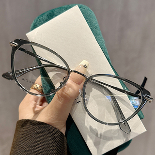 Retro Photochromic Kính Mắt Mèo Khung Cận Thị Nữ Có Thể Được Trang Bị Độ Chống Ánh Sáng Xanh Mặt Trơn Phù Hợp Với Mắt Pro
