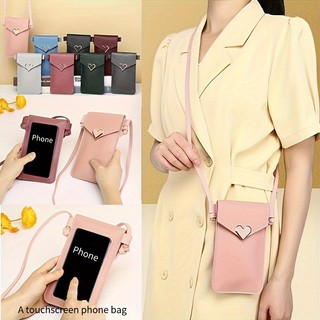Thời trang đơn giản hợp thời trang màu trơn túi điện thoại di động nữ túi messenger túi đeo vai