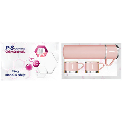 [Oral Gift] Bộ bình ly giữ nhiệt hồng P/S