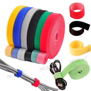 Dây buộc dây 5M Dây buộc cáp Velcro, Dây buộc cáp băng có thể tái sử dụng Móc và dây đeo vòng