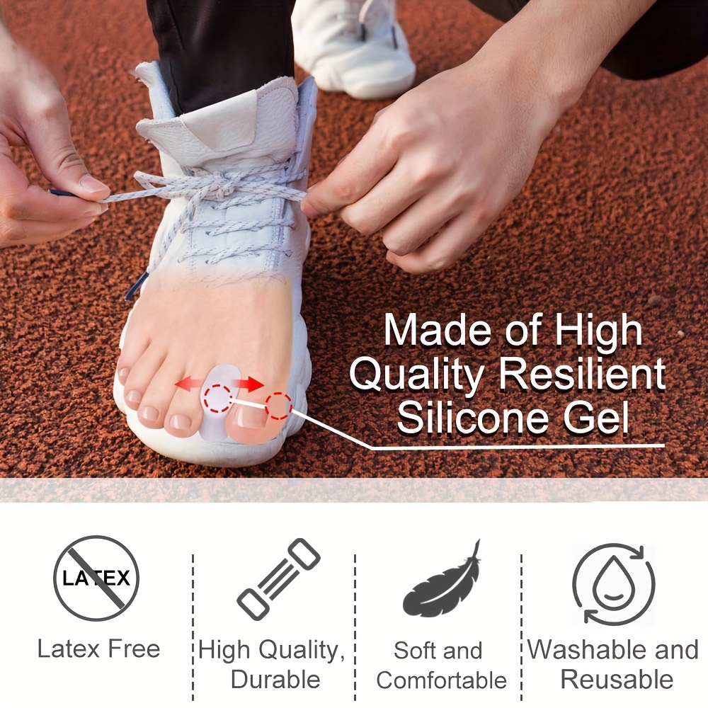 Bộ chia ngón chân hình chữ I Bộ chia ngón chân bằng silicon Bộ tách ngón chân Hallux chồng lên nhau Chỉnh sửa ngón tay cái