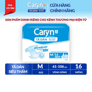 Tã/Bỉm dán người lớn siêu thấm Caryn dành cho người hạn chế khả năng đi lại Size M (10/20/40pcs)