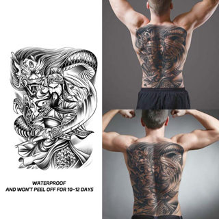 Rồng Quan Vũ Full Lưng Chống Thấm Nước Lâu Dài Một Tuần Đến Hai Tuần Hình Xăm Miếng Dán Bán Vĩnh Viễn Màu Hình Xăm Tạm Thời Miếng Dán Hình Xăm Mô Phỏng Không Phản Quang