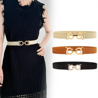 Thắt lưng nữ phong cách Hàn Quốc Thắt lưng co giãn Dây thắt lưng màu vàng cho phụ nữ Thắt lưng co giãn