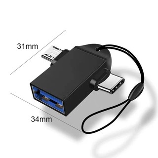 Cáp chuyển đổi OTG Type C Micro USB 2 trong 1 nam sang USB nữ, bộ điều hợp sạc nhanh PD cho phụ kiện máy tính ghi hình.