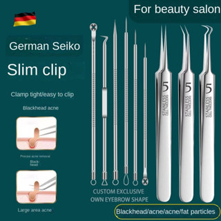 6 Chiếc Kẹp Tế Bào Đầu Đen Loại Bỏ Nhíp Thép Không Gỉ Mụn Kẹp Siêu Sắc Cạp