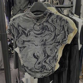 Áo crop top cổ tròn in hình thời trang nữ