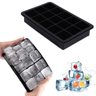 Khay đá viên, Khuôn làm đá viên silicon, Dễ dàng tháo 15 viên đá vuông mỗi khay, Không chứa BPA linh hoạt có thể tái sử dụng có thể xếp chồng lên nhau cho tủ đông, rượu whisky, sô cô la, thức ăn cho trẻ em, nước ép