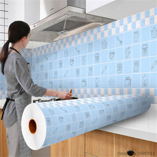 60cm * 100cm Miếng Dán Dầu Nhà Bếp Tự Dính Chịu Nhiệt Dán Tường Chống Thấm Nước Tủ Gạch Mặt Bàn Giấy Dán Tường