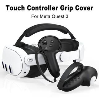 Tay cầm điều khiển cho Meta Quest 3, Vỏ bọc tay cầm bằng silicon có dây đeo tay điều khiển và 2 chiếc Vỏ cần điều khiển cho phụ kiện Oculus Quest 3