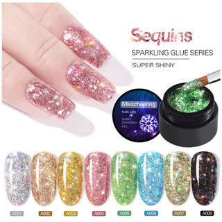 Sơn móng tay Sequin lấp lánh sơn móng tay UV LED sơn móng tay kim cương Keo UV