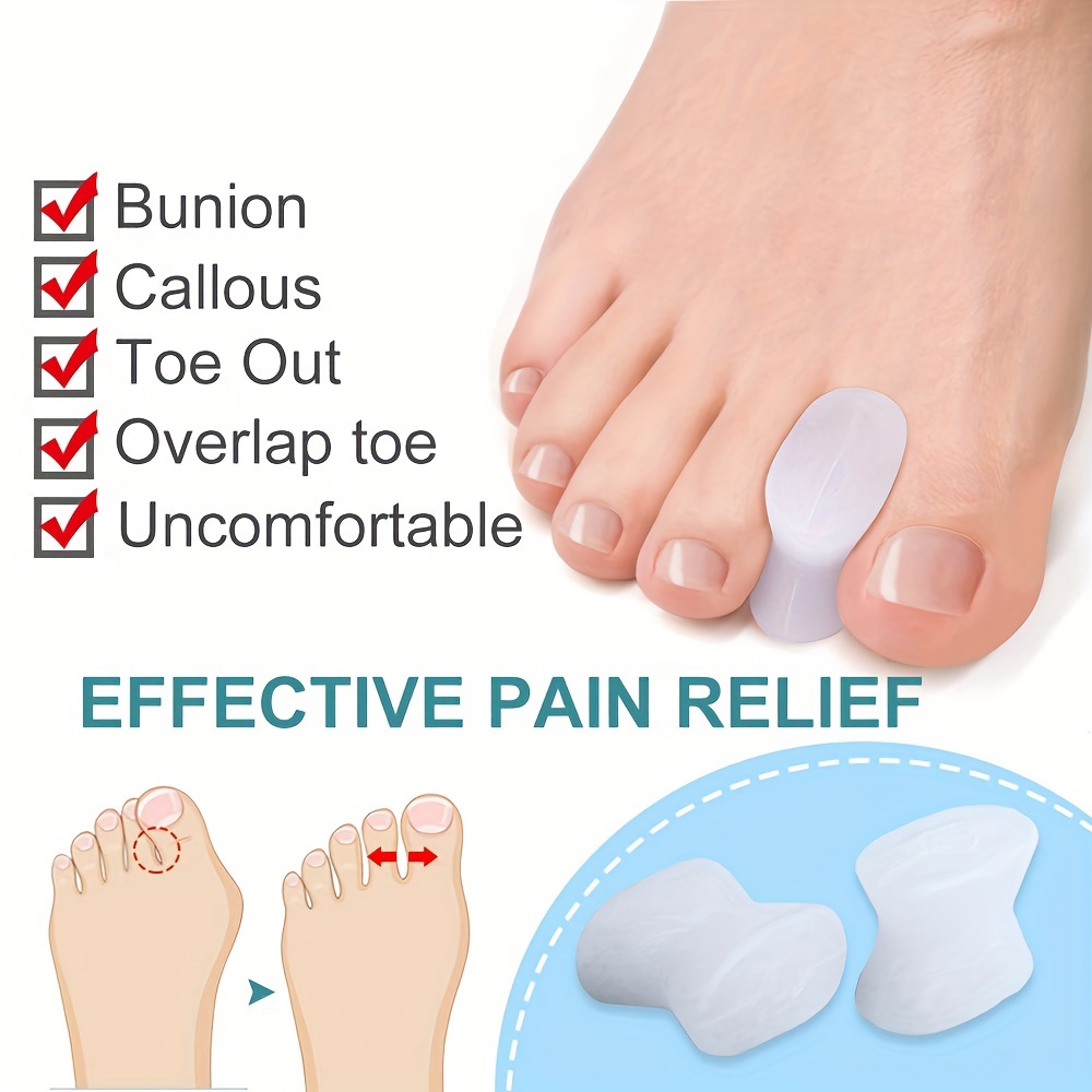 Bộ chia ngón chân hình chữ I Bộ chia ngón chân bằng silicon Bộ tách ngón chân Hallux chồng lên nhau Chỉnh sửa ngón tay cái