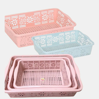 Rổ nhựa chữ nhật Hoa To Việt Nhật đựng đồ dùng văn phòng, nhà bếp Mã: NH359