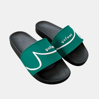 Dép nam nữ quai ngang xanh lá logo yofeet trắng mã: xt78