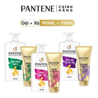 Bộ Dầu gội Pantene 900ML & Kem xả 3 phút diệu kỳ 150ML