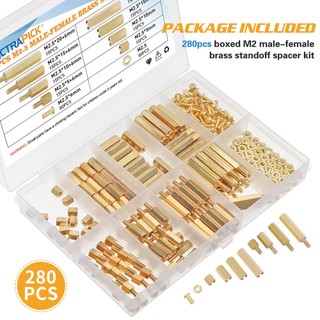280 Chiếc M2.5Hex Phần Cứng Phụ Kiện Đặc Biệt Nam Nữ Standoff Vít Bo Mạch Chủ Đầu Đơn Double-Pass Đồng Cột Trụ PCB Bảng Miếng Đệm Giá