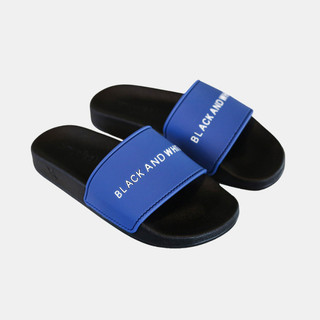 Dép Nam Nữ Đế DẬP XT YOFEET quai ngang XANH ĐẬM chữ BLACK AND WHITE Mã: XT136