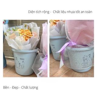 Xô nhựa 6L Hokori mẫu mới có quai xách nhựa Việt Nhật, Xô đựng nước, đựng đồ tiện lợi nhà tắm Mã: NH422