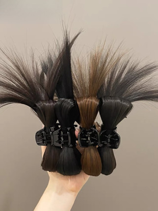 Tổ Gà Đầu Bóng Phong Cách Lười Lông Gà Tàu Con Đầu Đài Phun Nước Cao Đuôi Ngựa Nóng Cô Gái Gà Tổ Kẹp Tóc Tóc Giả Túi Tóc