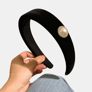 Bờm tóc nhung đen thời trang cao cấp Đen ngọc to Mã: CL19