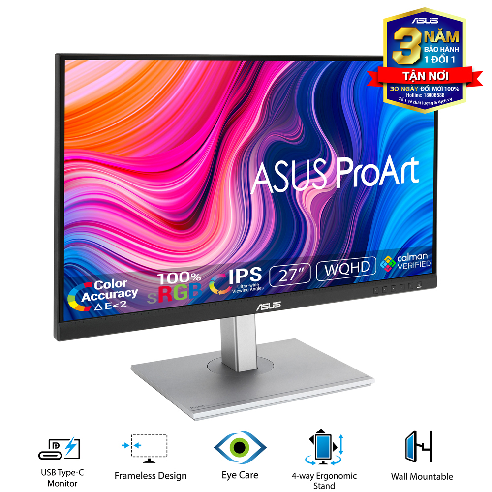 Màn hình ASUS ProArt PA278CV 27" IPS 2K 75Hz USBC chuyên đồ họa | BigBuy360 - bigbuy360.vn